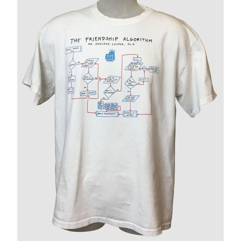 Unisex Ripple Junction Big Bang Theory Friendship Algorithm T-Shirt Large